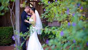 Beautiful Wedding Couple in the Backyard